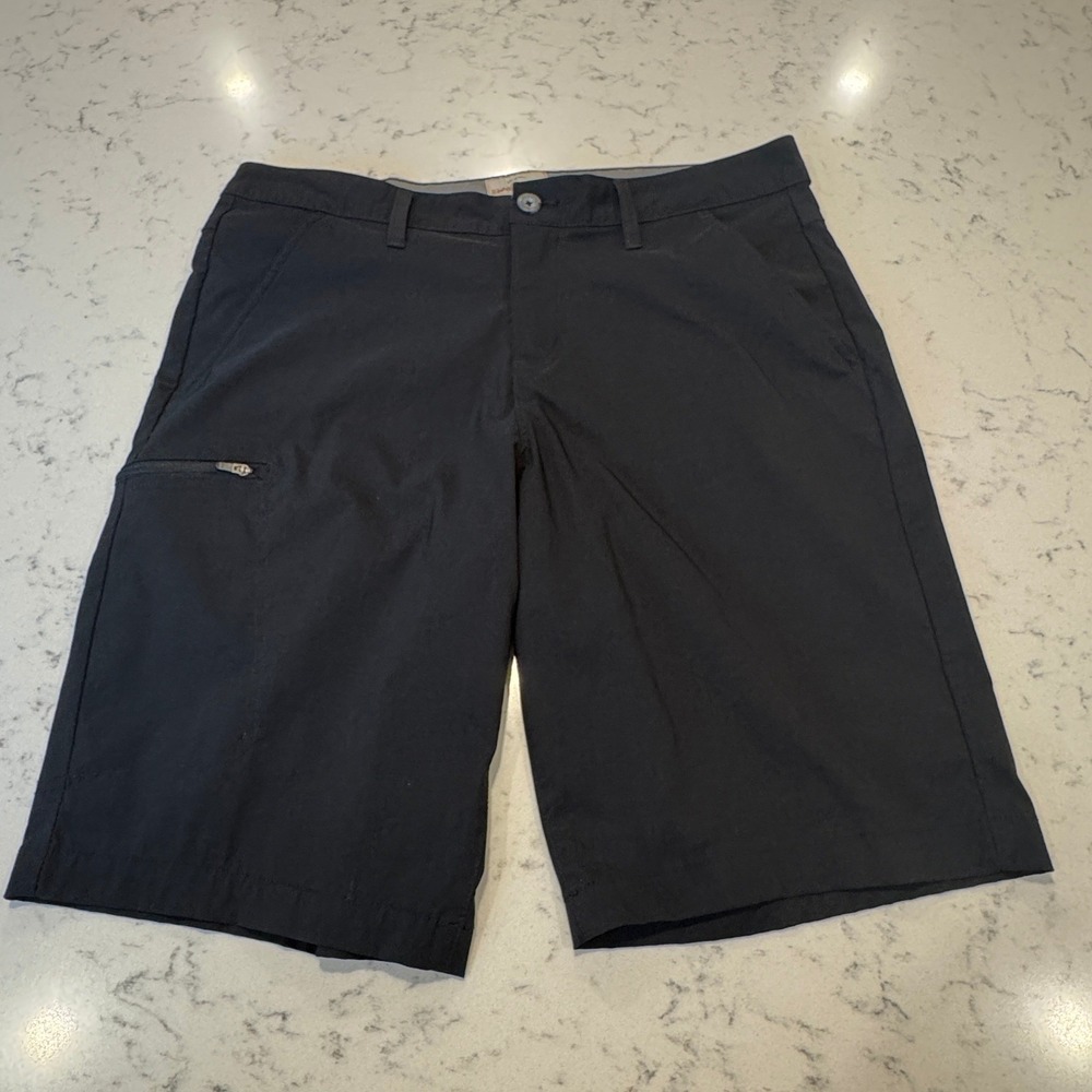 Weatherproof Vintage Shorts Mens 34 Black Cargo Utility Stretch Nylon Hiking